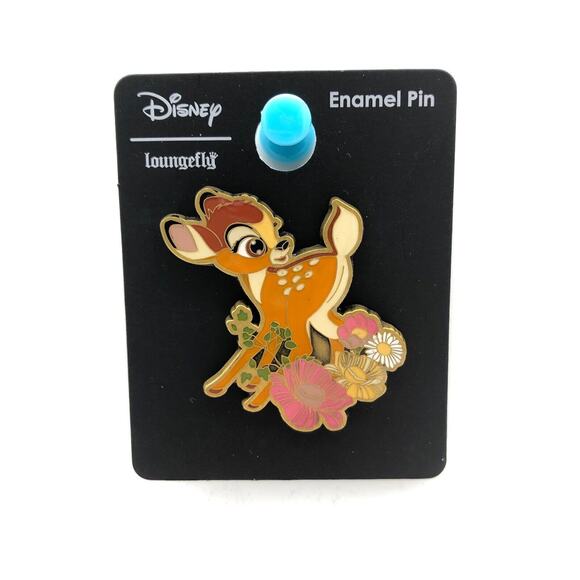 Disney Loungefly Bambi & Spring Flowers Chibi Floral Enamel Trading Pin - Picture 1 of 4